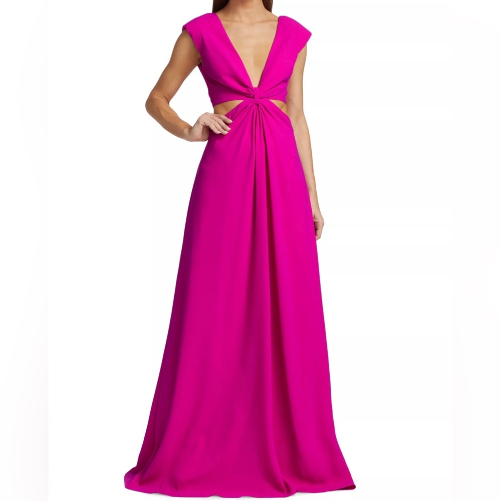 ML MONIQUE LHUILLIER Crepe Cut-Out Gown